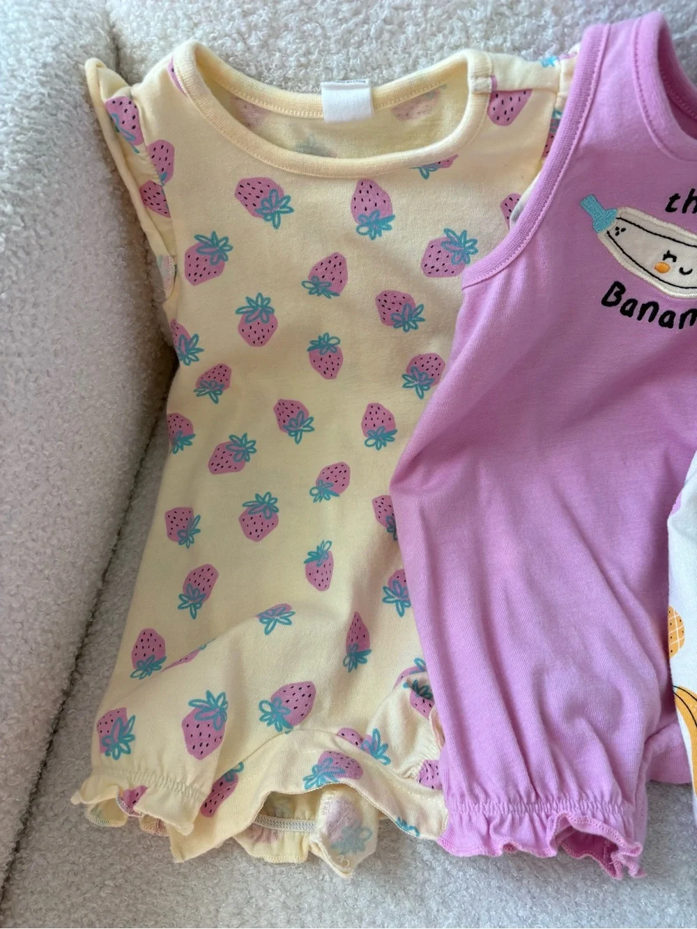 Kids Pink Banana Graphic Romper - Unbranded